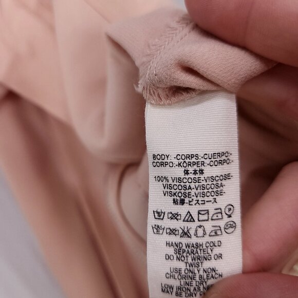 Free People Pant Size 4 Wide Leg Trouser Glow in the Sky Satin High Rise Peach - Picture 12 of 13